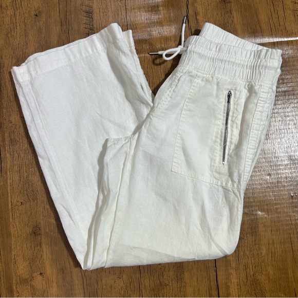 Athleta White Cabo Linen Wide Leg Pants 4P NWOT - Picture 10 of 16